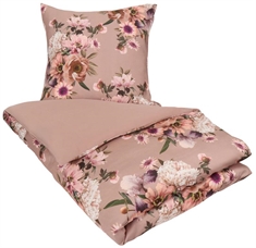 Blomstret sengetøj 140x220 cm - Lavender Flower - Vendbar design - 100% Bomuldssatin