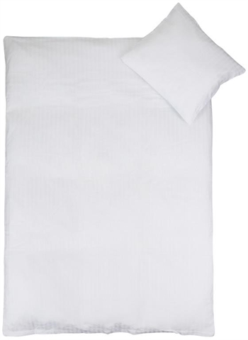 Hvid junior sengetøj 100x140 cm - Sengesæt i hvid junior - 100% Jacquardvævet bomuldssatin