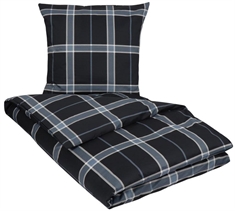 Ternet sengetøj - 140x200 cm - Big check - Blåt sengetøj - 100% Bomuldssatin - By Night sengesæt