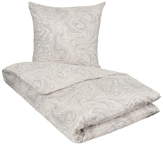 Sengetøj 140x200 cm - Marble light grey - Sengesæt i 100% Bomuldssatin - Gråt sengetøj - By Night