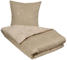 Blomstret sengetøj 140x220 cm - Beige sengetøj - Sengesæt med vendbar design - By Night