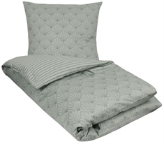 Grønt sengetøj 140x220 cm - Stribet sengetøj - Sengesæt med vendbar design - 100% bomuldssatin - By Night