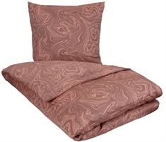 Peach sengetøj 140x220 cm - Bomuldssatin sengetøj - Sengelinned med mønster - By Night 