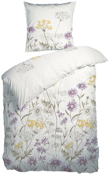 Blomstret sengetøj 140x200 cm - Blossom Violet - Sengelinned i 100% bomuld - Night and Day sengetøj