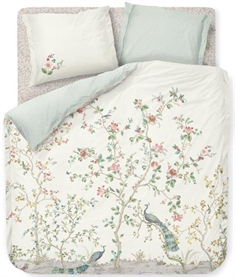 Blomstret sengetøj 200x220 cm - Okinawa - Hvidt sengetøj dobbeltdyne - 2 i 1 design - 100% bomuld - Pip Studio