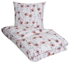 Flonel sengetøj dobbeldyne - 200x220 cm - Flower Rosa sengetøj - Blomstret sengetøj - 100% bomuldsflonel - By Night sengesæt