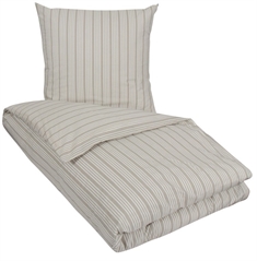 Stribet sengetøj 200x220 cm - Lone gråt sengetøj - Sengelinned i 100% Bomuld - Nordstrand Home