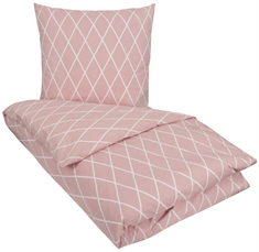 Dobbeltdyne sengetøj 200x220 cm - Karen rosa sengetøj - Sengesæt i 100% Bomuld - Nordstrand Home