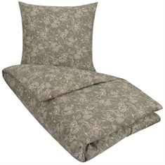 Blomstret sengetøj - 140x200 cm - Juliane Grøn - Sengesæt i 100% Bomuld - Nordstrand Home sengelinned