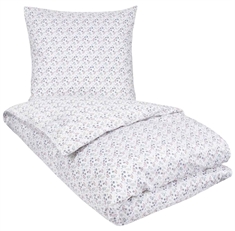 Hvidt sengetøj 140x220 cm - Bomuldssatin sengetøj - Blomstret sengetøj - By Night 