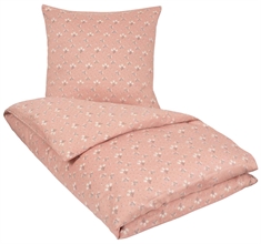 Peach sengetøj 140x220 cm - Bomuldssatin sengetøj - Summer rosa - Fersken farvet sengesæt - By Night 