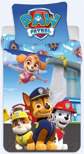 Paw Patrol sengetøj - Junior 100x140 cm - 2 i 1 design - 100% bomulds sengesæt