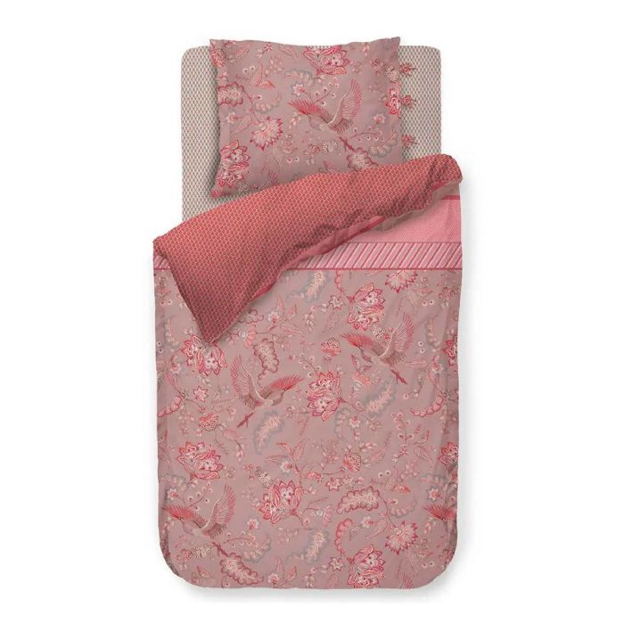 Blomstret sengetøj - Royal Birds Khaki - Sengelinned med dobbeltsidet design - 100% bomuld - Pip Studio