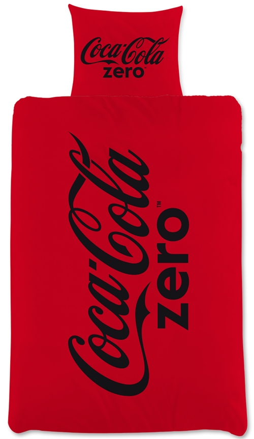 Coca Cola Zero sengetøj - Vendbart sengesæt med logo - 140x200 cm - 100% blødt bomulds sengelinned