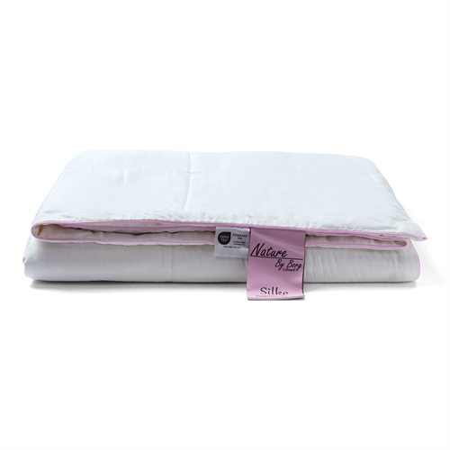 Dobbelt silkedyne med 100% Mulberry silkefyld - 200x220 cm - Sommer dobbeltdyne med blødt bambusbolster - Nature By Borg dyne 