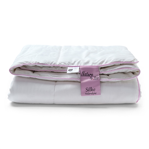Baby silkedyne med 100% Mulberry silkefyld - 70x100 cm - Helårsdyne med blødt bambus bolster - Nature By Borg baby dyne 