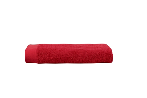 Badelagen - 100% Blødt bomuld med høj absorberingsevne - 100x150 cm - Rødt - Stort håndklæde fra danske By Borg