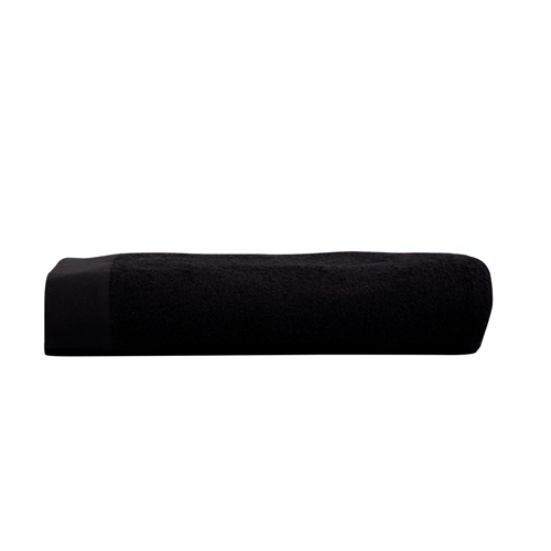 Badelagen - 100% Blødt bomuld med høj absorberingsevne - 100x150 cm - Sort - Stort håndklæde fra danske By Borg