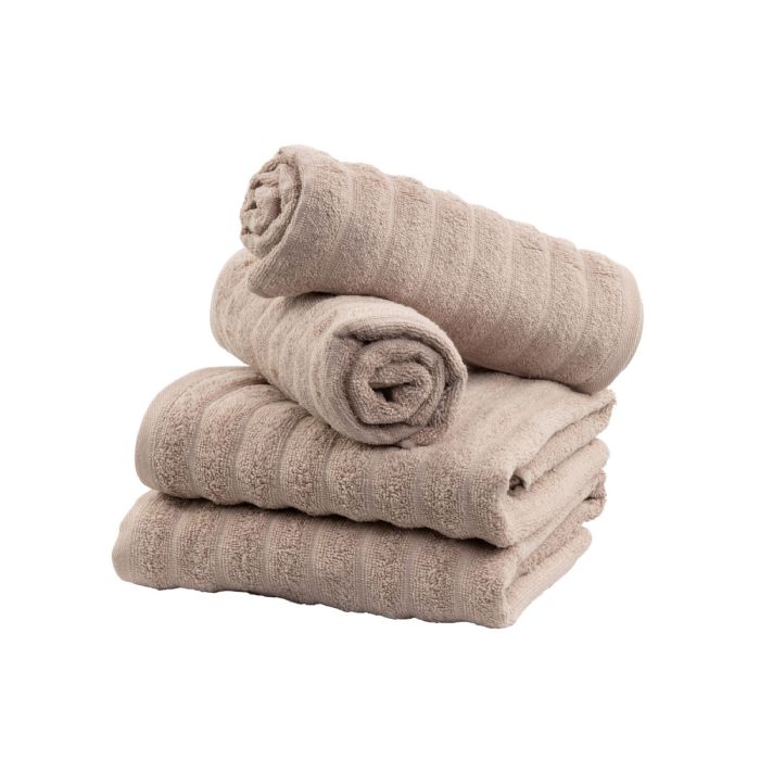 Badehåndklæder 2 stk. i 100% kæmmet bomuld - Bløde sand farvet håndklæder 70x140 cm fra Borg Living