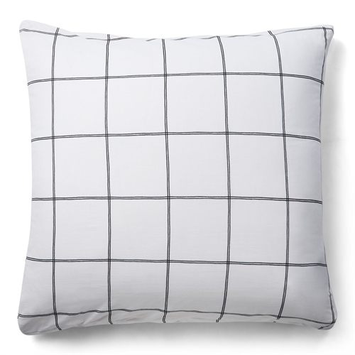  Pudebetræk 60x63 cm - 100% bomuld - Hvidt hovedpudebetræk med sorte tern - Nordstrand Home