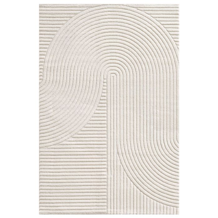 Gulvtæppe - 140x200 cm -  Vævet - Cremefarvet med mønster - Elio - Nordstrand Home