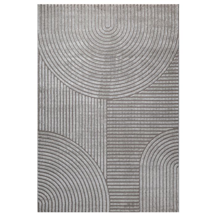Gulvtæppe - 140x200 cm - Vævet - Grå med mønster - Elio - Nordstrand Home