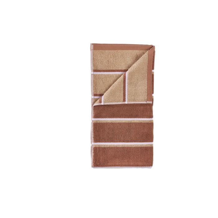 Håndklæde - 100% bomuld - 50x100 cm - Zone Denmark Sauna - Stribet Terracotta