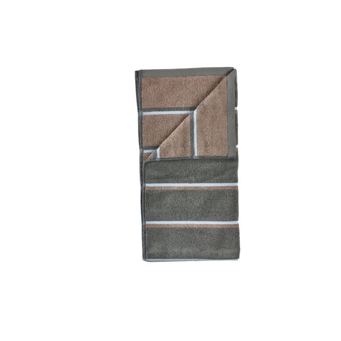 Håndklæde - 100% bomuld - 50x100 cm - Zone Denmark Sauna - Stribet Olive Green