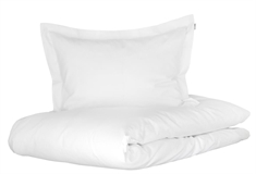 Hvidt sengetøj 200x220 cm - Jacquardvævet sengesæt - Dobbeltdyne sengetøj - 100% Økologisk bomuldssatin - Turiform