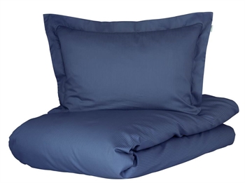 Økologisk dobbelt sengetøj - Ekstra blødt blåt jacquardvævet sengesæt 200x220 cm - 100% økologisk bomuldssatin (GOTS) - Turiform sengelinned