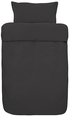 Høie sengetøj - 140x200 cm -  Frøya Antracit grå - Sengesæt i 100% stenvasket økologisk bomuld - Økologisk sengetøj
