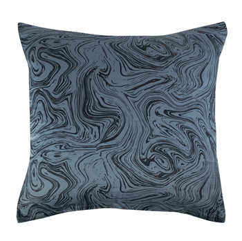 Pudebetræk 60x63 cm - Marble dark blue - Hovedpudebetræk i 100% bomuldssatin 