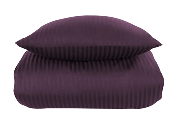 Lilla sengetøj - 140x220 cm - Stribet sengetøj - Dynebetræk i 100% Bomuldssatin - Borg Living