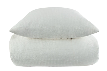Hvidt sengetøj - 150x210 cm - Bæk og bølge sengesæt - 100% Bomuld - By Night sengelinned i krepp