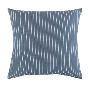 Pudebetræk 60x63 cm - Bæk og Bølge - Blåt hovedpudebetræk med striber i vendbart design - 100% bomuld - Krepp pudebetræk - By Night