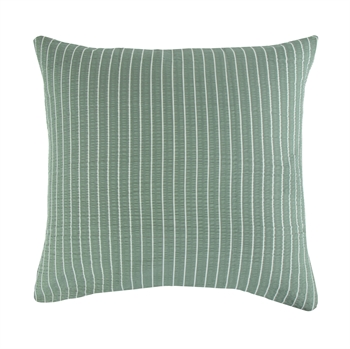 Pudebetræk 60x63 cm - Bæk og Bølge - Grønt hovedpudebetræk med striber i vendbart design - 100% bomuld - Krepp pudebetræk - By Night