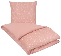 Peach sengetøj 140x220 cm - Mønstret sengesæt - Sengetøj i 100% Bomuld - Vendbar design