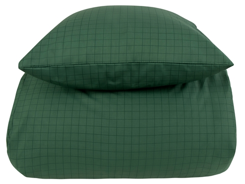 King size sengetøj 100% bomuld - 240x220 cm - Grøn ternet sengesæt - Nordstrand Home dynebetræk