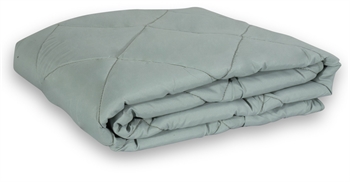 Vattæppe - 140x200 cm - Støvet grøn fiberdyne af fibervat - Quiltet tæppe - Zen Sleep sommerdyne 