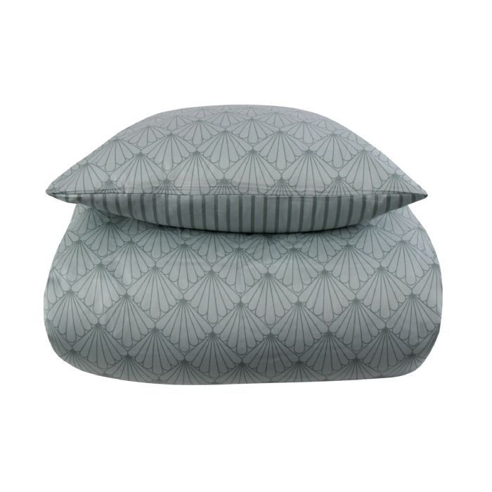 Sengetøj - Vendbart design i 100% Bomuldssatin - Fan green - Sengesæt fra By Night