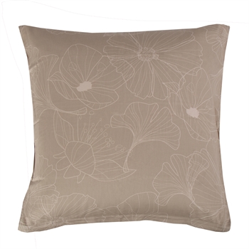Pudebetræk 60x63 cm - Vendbart design i 100% Bomuldssatin - Big Flower sand - Fra By Night