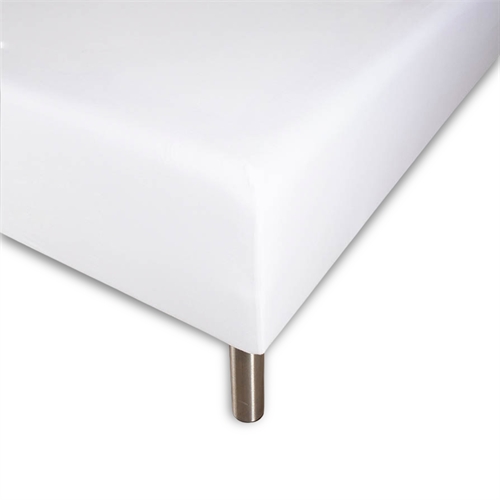 Blødt lagen 90x210 cm - Faconlagen i 100% bomuldssatin - Hvidt boxlagen til madras - By Night satin lagen