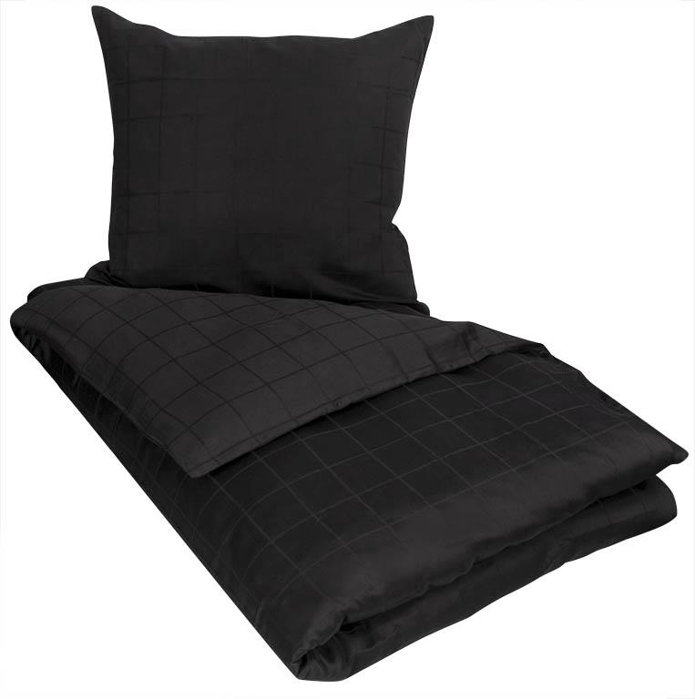 fange Relaterede blive imponeret Sort sengetøj med tern • 140x220 cm • 100% bomuldssatin