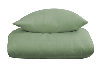 Sengetøj til dobbeltdyne 200x200 cm - Blødt, jacquardvævet bomuldssatin - Check grøn - By Night sengesæt