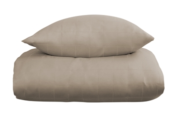 Sengetøj - 150x210 cm - Blødt, jacquardvævet bomuldssatin - Check sand - By Night sengesæt