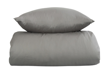 Sengetøj 200x220 cm - Lysegråt, stribet sengetøj - 100% Egyptisk bomuld - Dobbelt dynebetræk