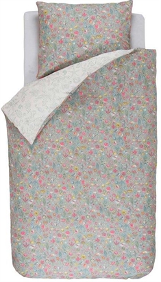 Blomstret sengetøj 140x220 cm - Little sea green - Grønt og hvidt sengetøj - Vendbar design - 100% bomuld - Pip Studio