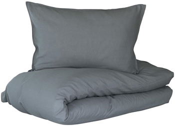 Kingsize Sengetøj 230x220 cm - Lykke - Grå - 50% Bomuld og 50% Hør - Turiform