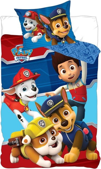 Paw Patrol sengetøj - 140x200 cm - Wuf Wuf Paw Patrol - 2 i 1 design - Sengesæt i 100% bomuld