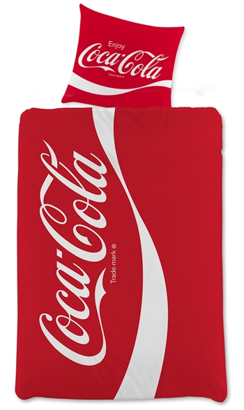 Coca Cola sengetøj - Vendbart sengesæt med logo - 140x200 cm - 100% blødt bomulds sengelinned